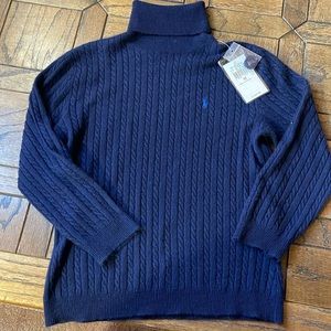 RALPH LAUREN BLACK LABEL GOLF - Cashmere Turtleneck Navy Sweater M *NEW*